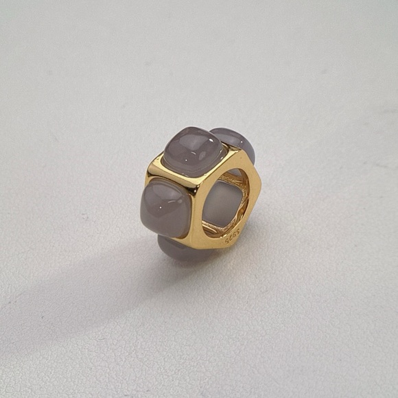 SGP7 S925 StampedSmokey Grey Jade Floating Pendant